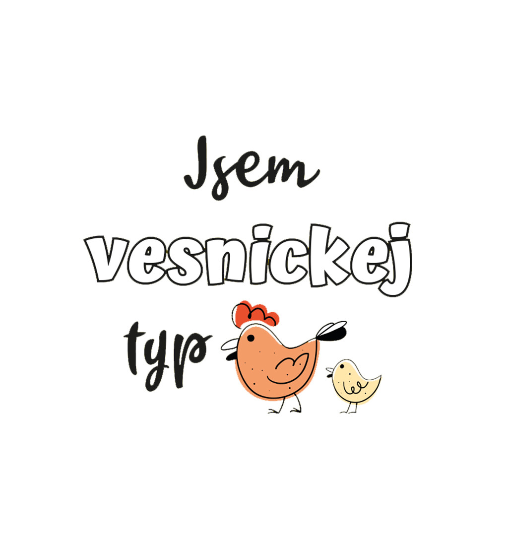 Pánské tričko bílé Jsem vesnickej typ