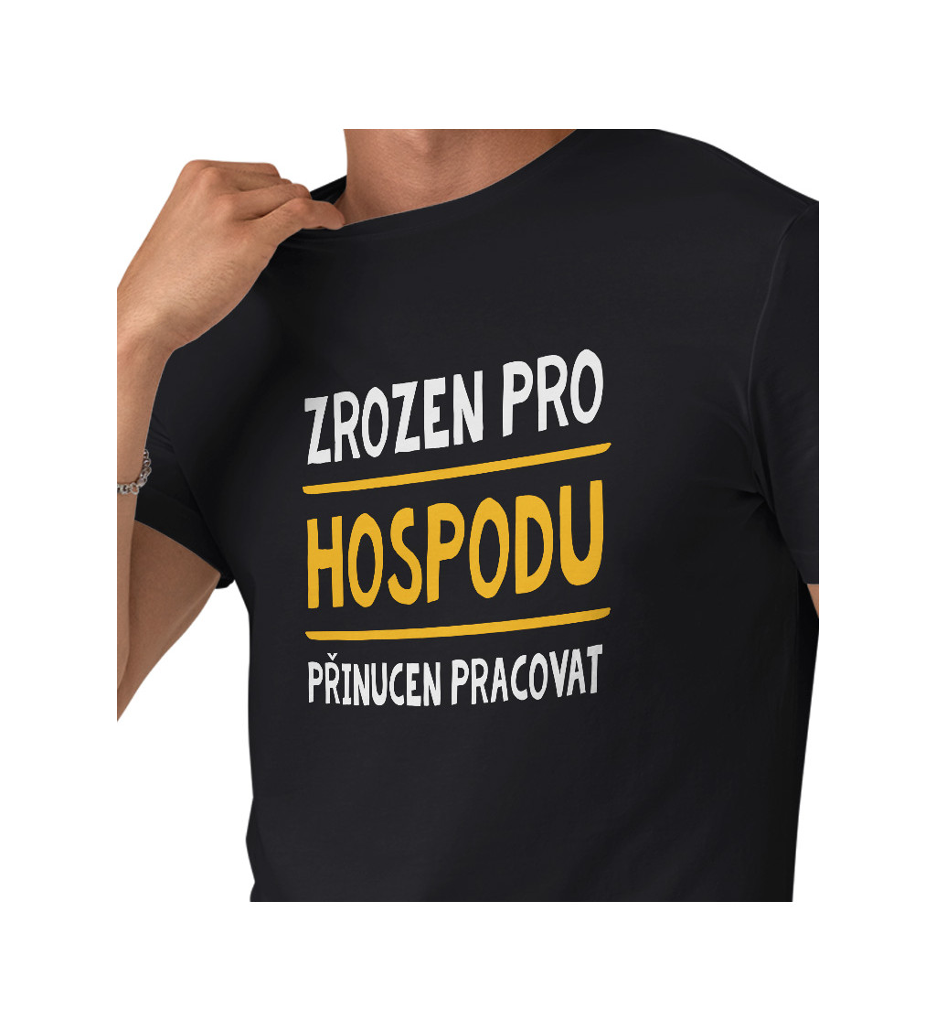 Pánské tričko černé Zrozen pro hospodu