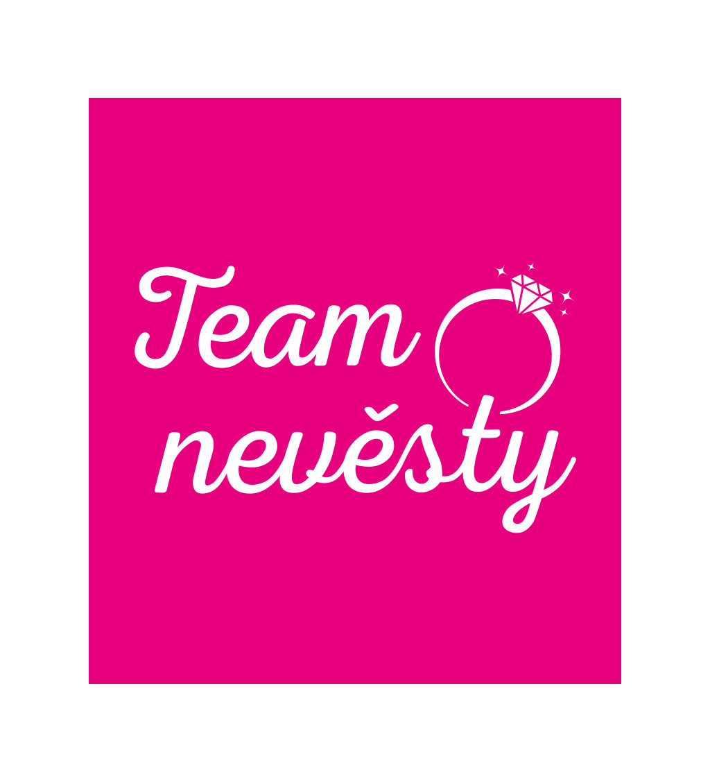 Růžové tričko Team nevěsty - prsten