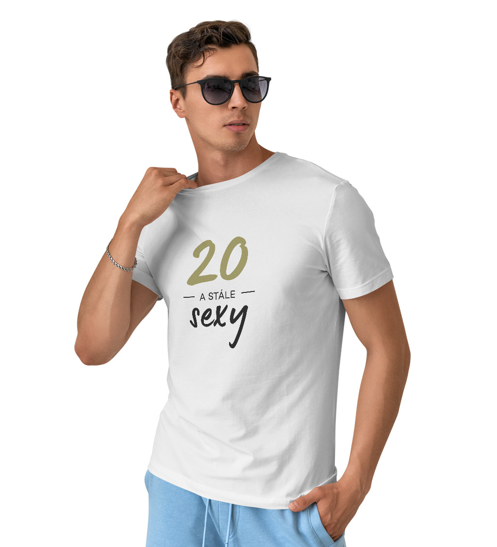 Pánské tričko bílé 20 a stále sexy