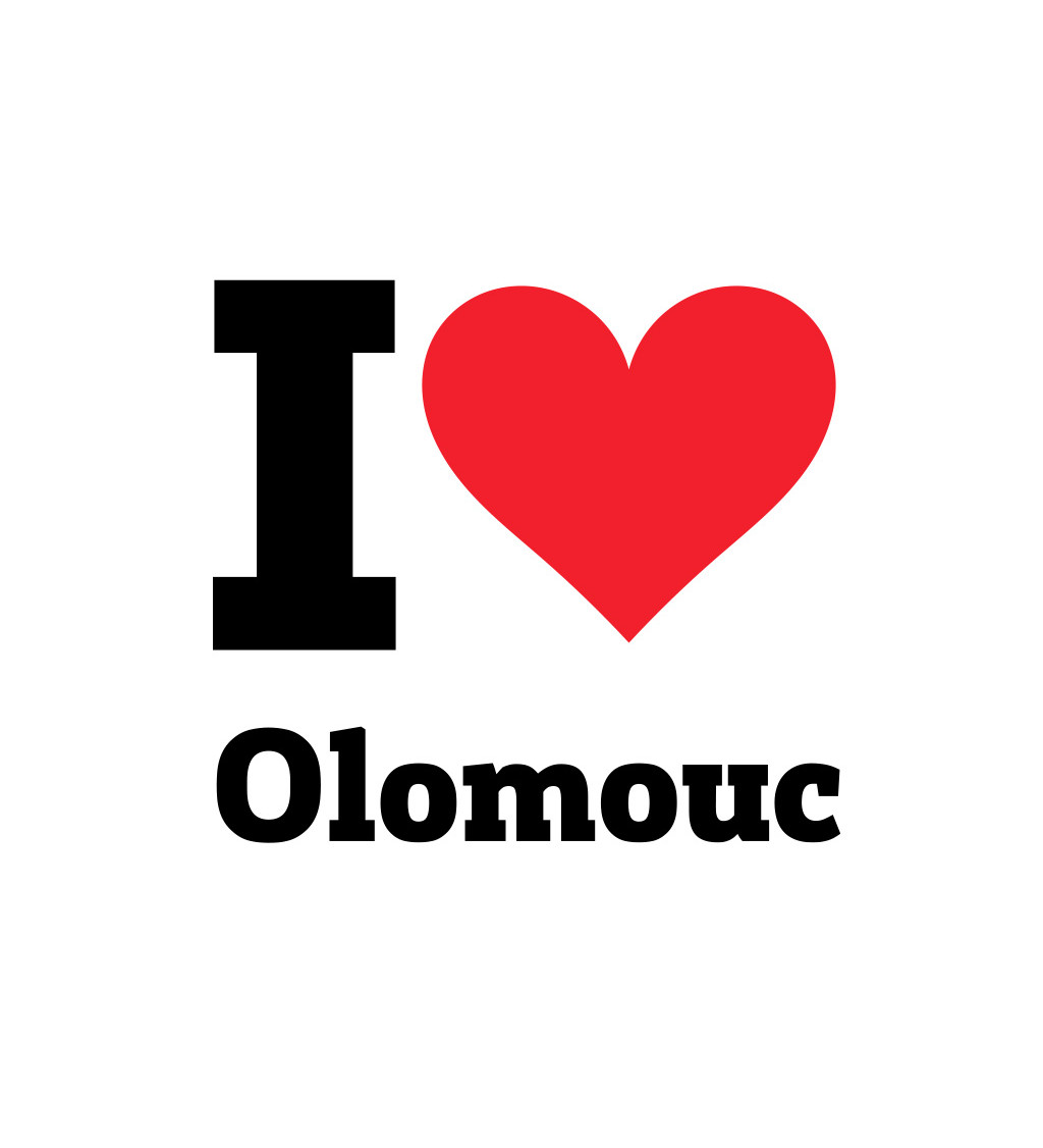 Dámské bílé triko I love Olomouc