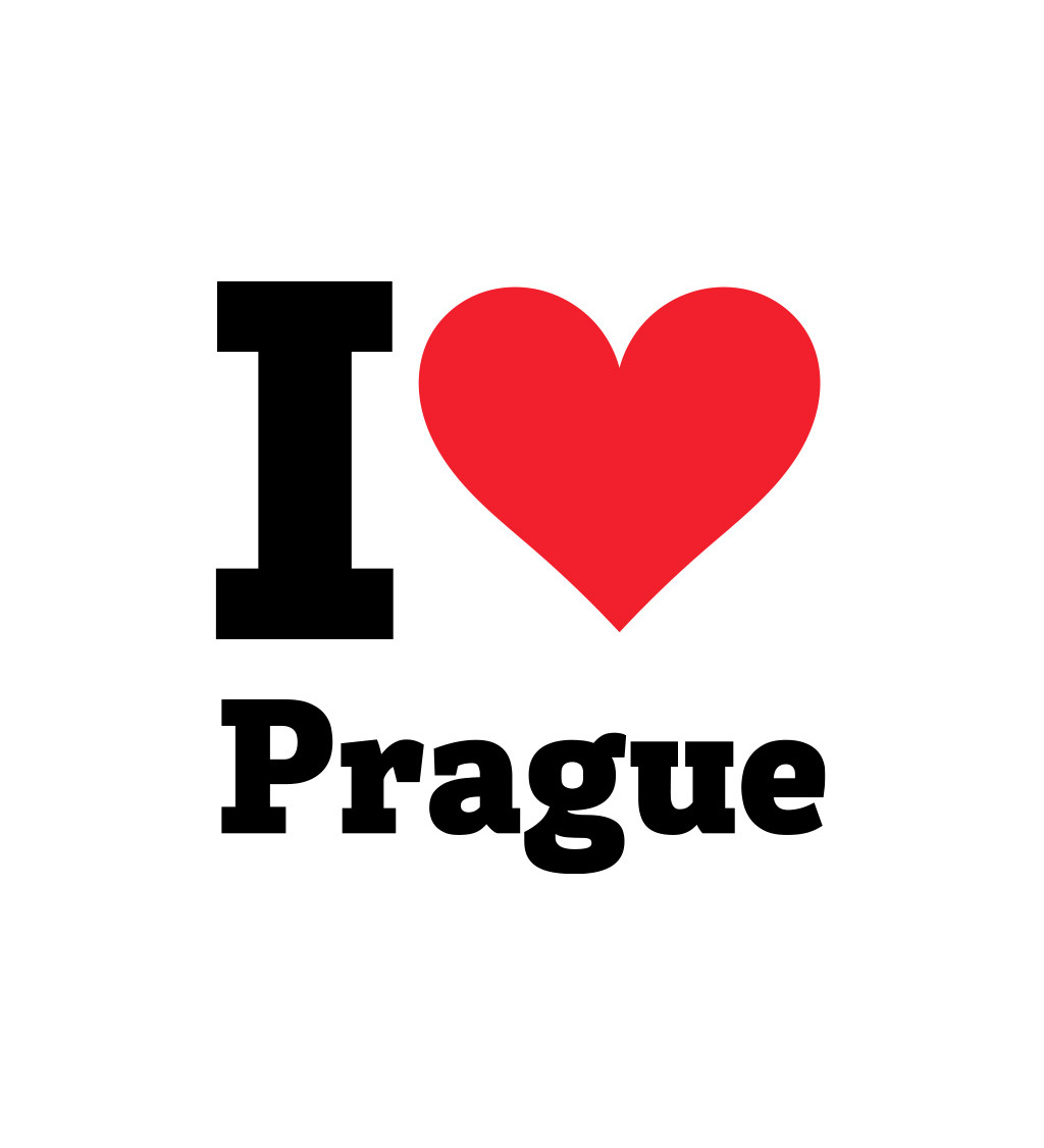 Dámské bílé triko I love Prague