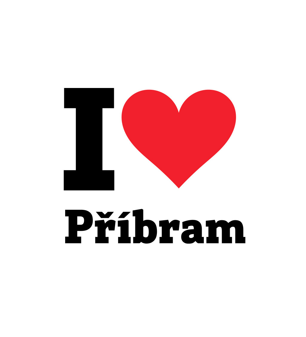 Dámské bílé triko I love Příbram