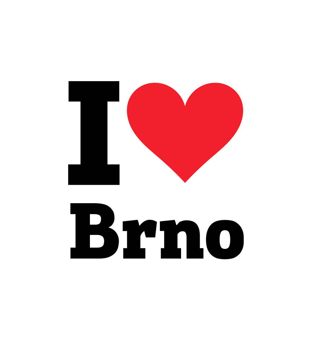 Pánské bílé triko I love Brno