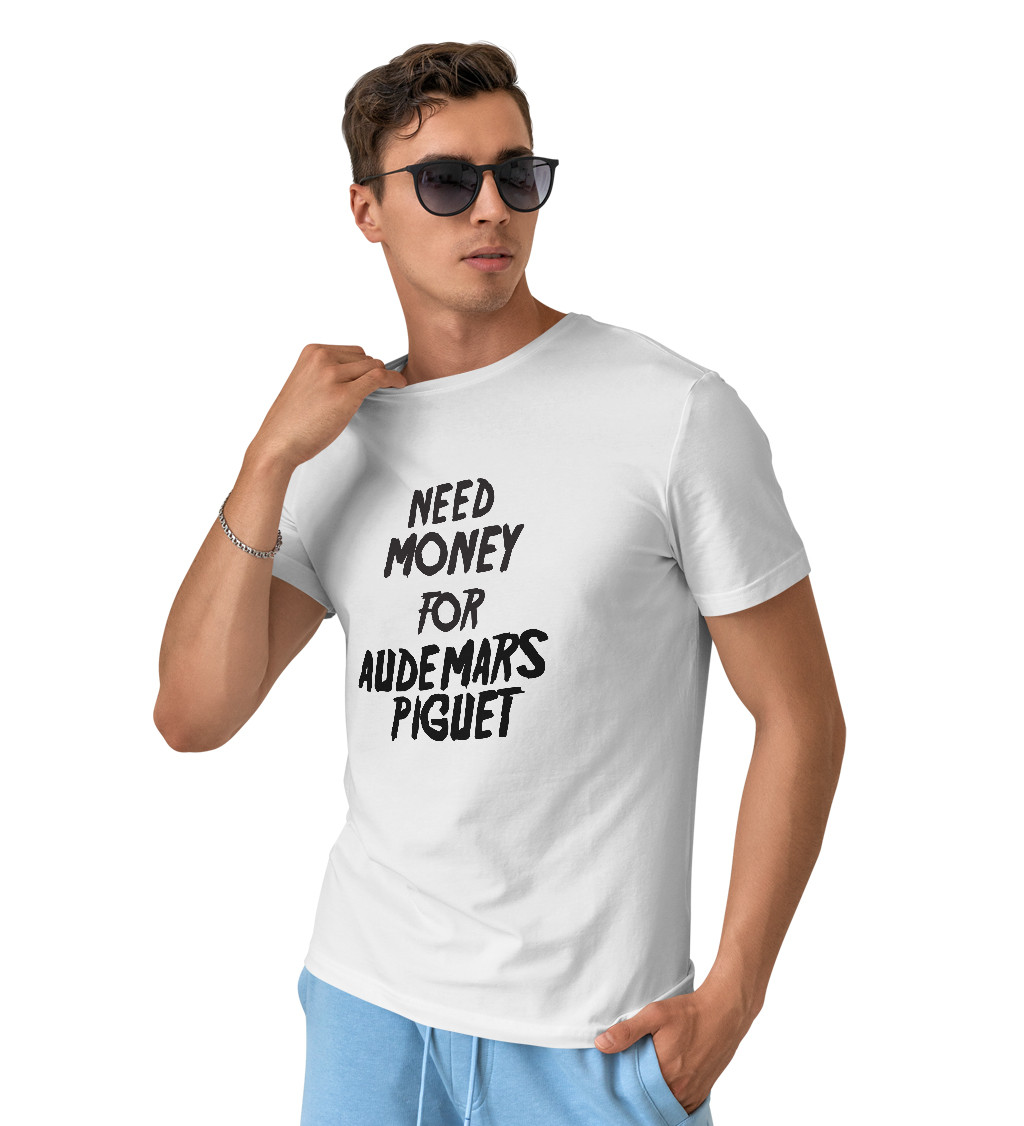 Pánské tričko bílé Need money for Audemars