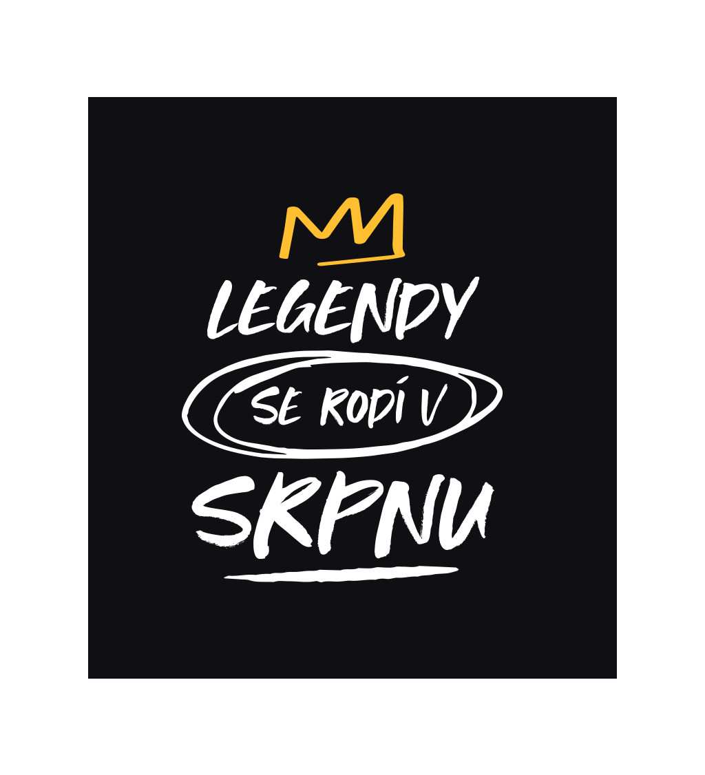 Pánské tričko černé Legendy se rodí v srpnu