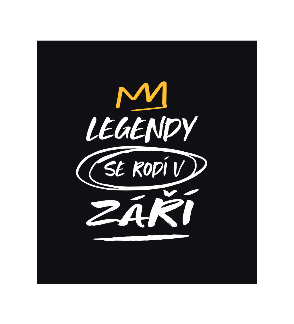 Pánské tričko černé Legendy se rodí v září