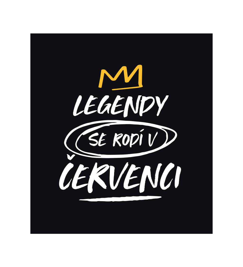 Dámské tričko černé Legendy se rodí v červenci