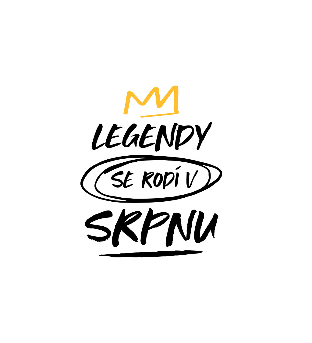 Pánské tričko bílé Legendy se rodí v srpnu