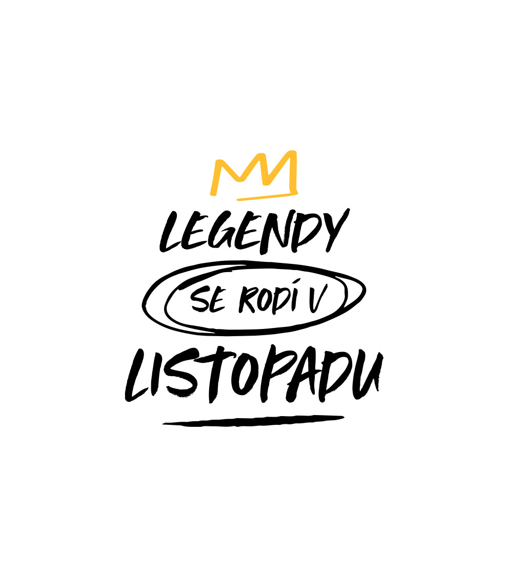 Pánské tričko bílé Legendy se rodí v listopad