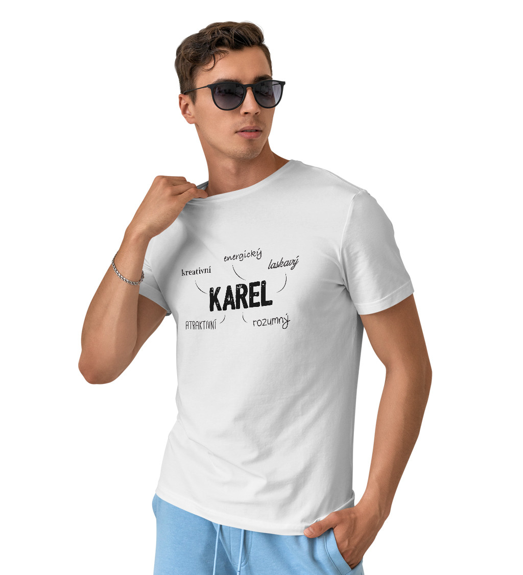 Pánské tričko bílé Karel