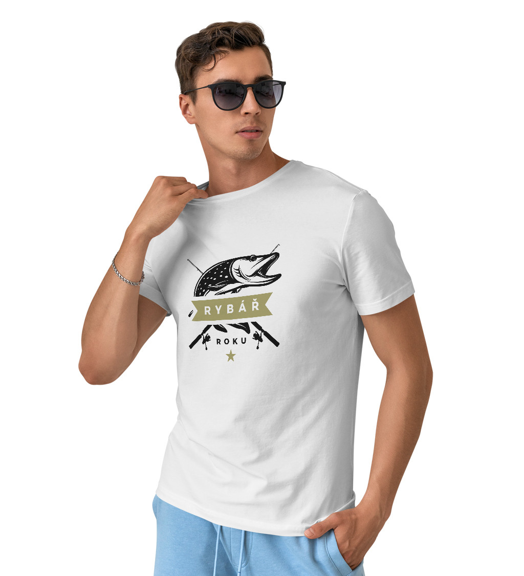 Pánské tričko bílé Rybář roku