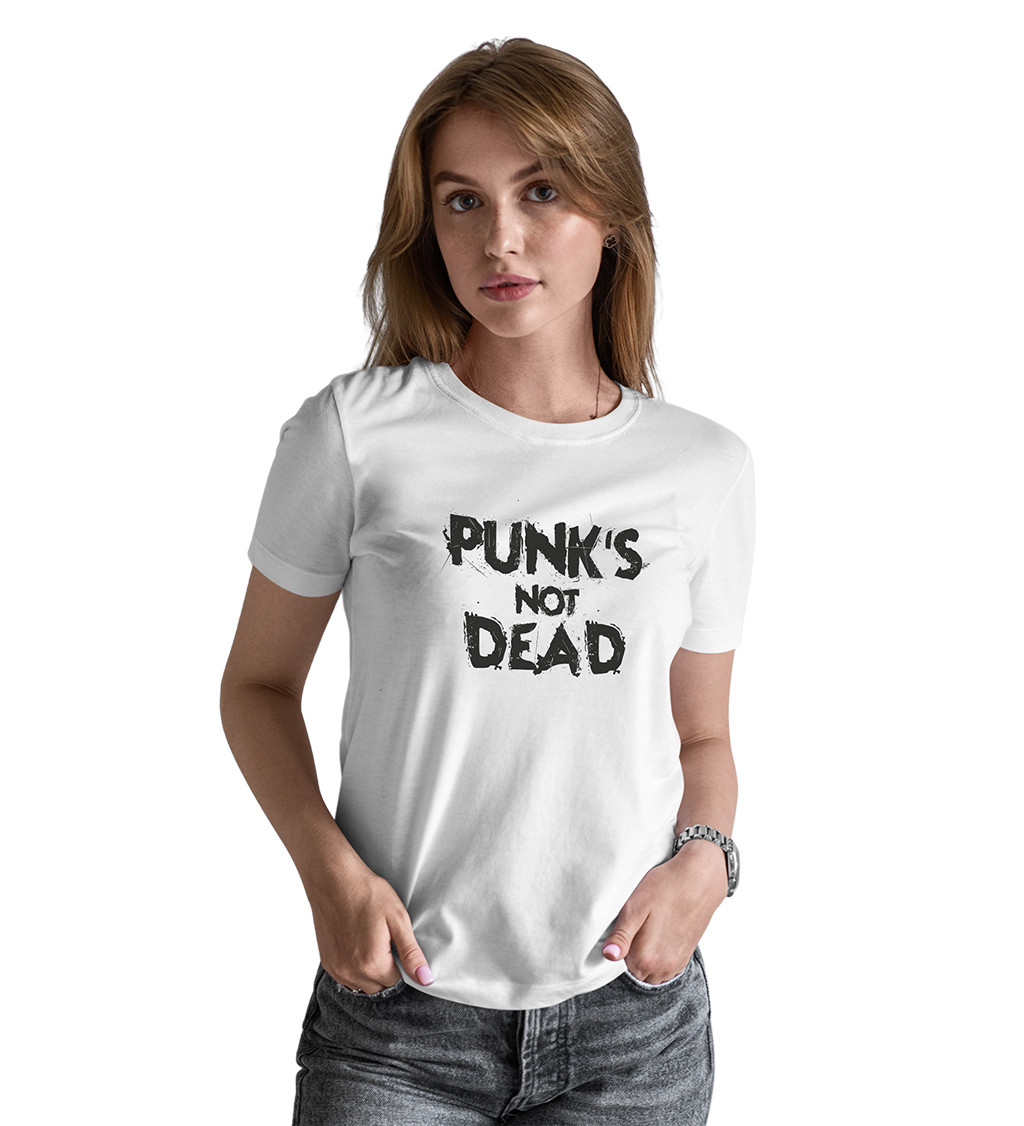 Dámské tričko bílé Punks not dead