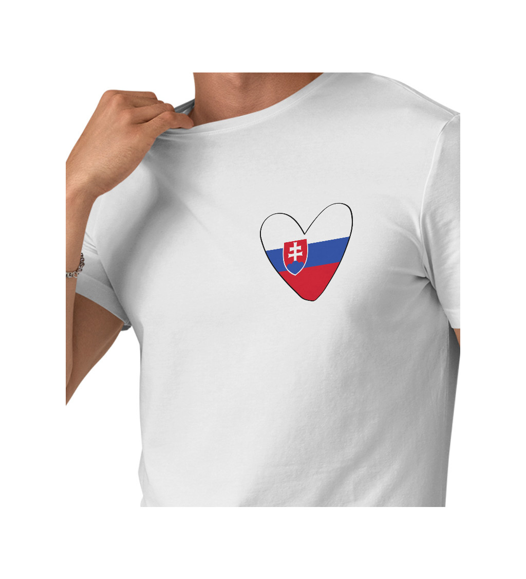 Pánské tričko bílé Srdce Slovensko