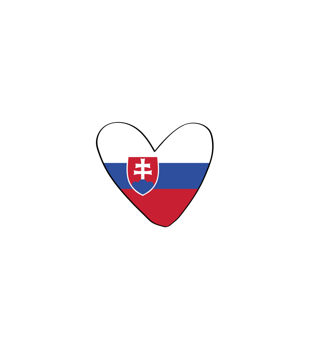 Pánské tričko bílé Srdce Slovensko