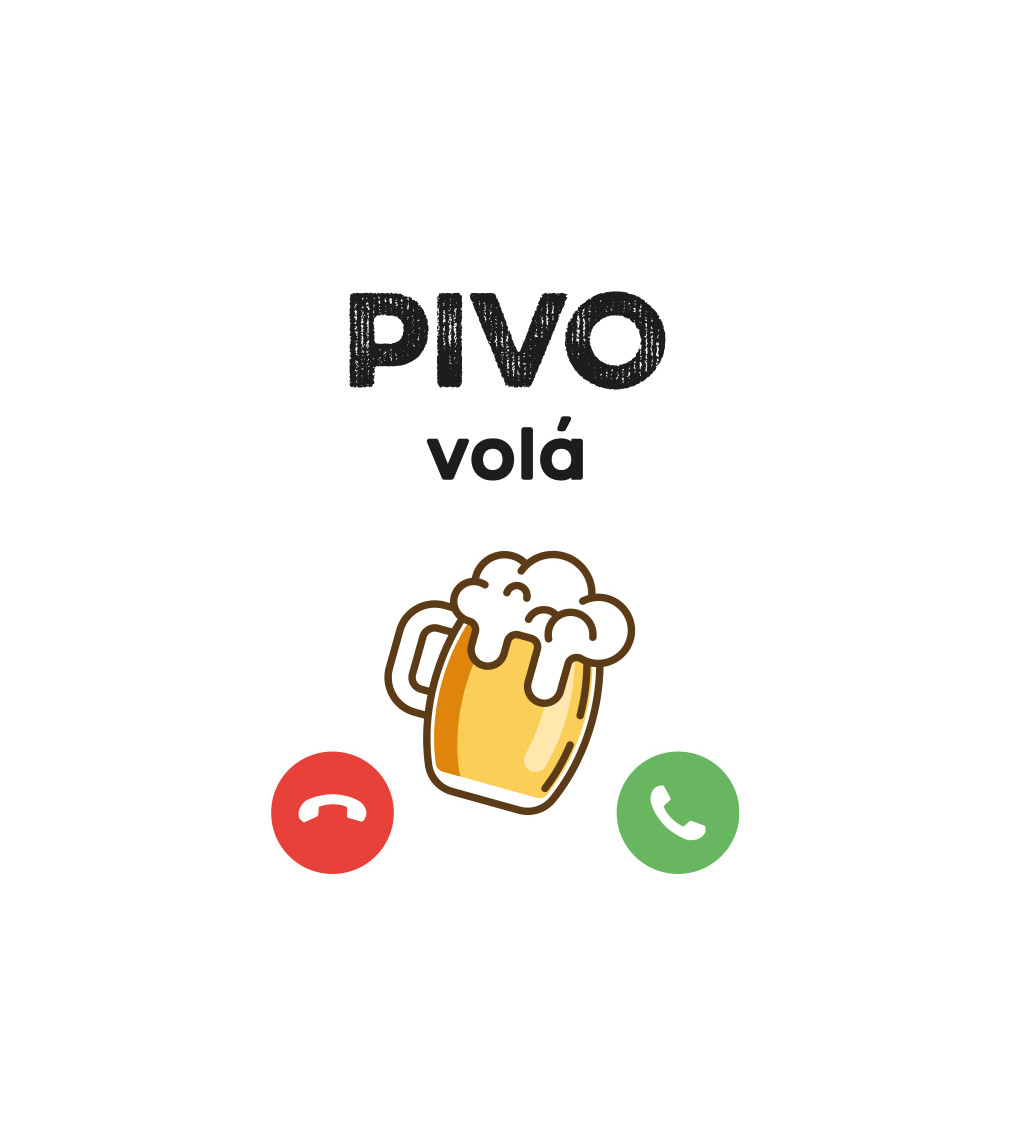 Pánské tričko bílé Pivo volá