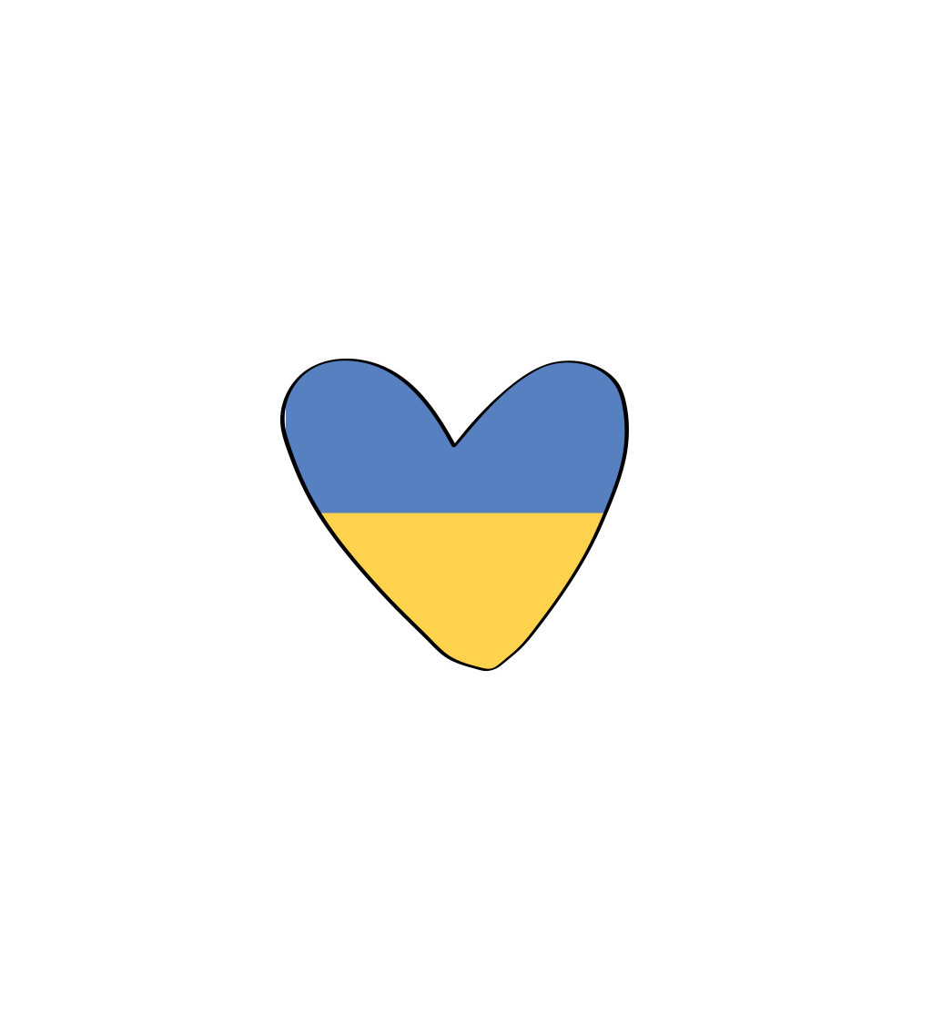 Dámské tričko bílé Srdce Ukrajina