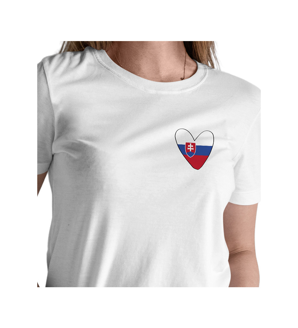 Dámské tričko bílé Srdce Slovensko