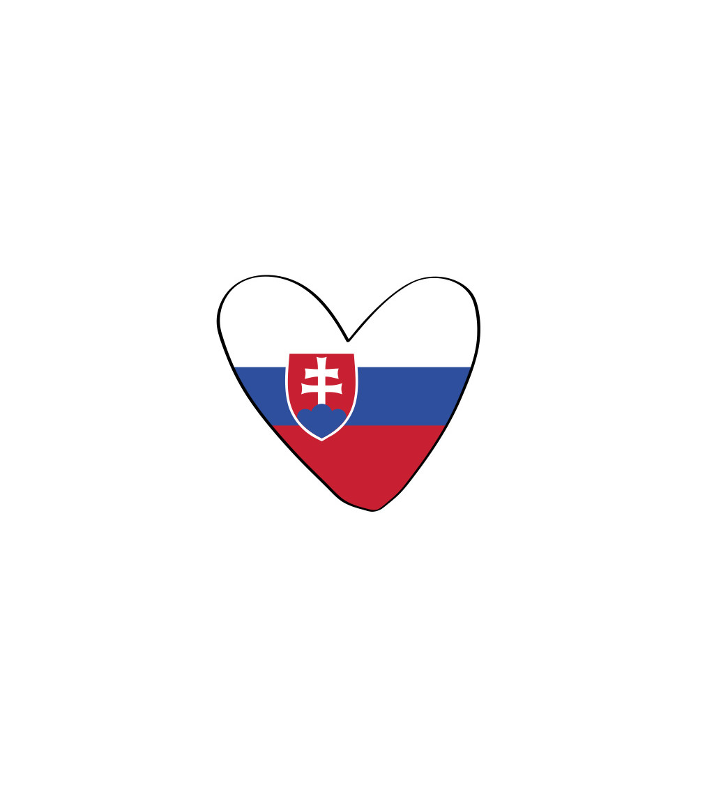 Dámské tričko bílé Srdce Slovensko