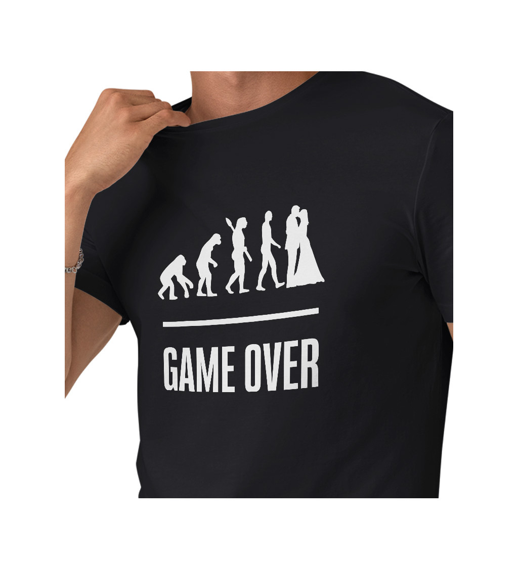 Pánské tričko černé Game over evoluce