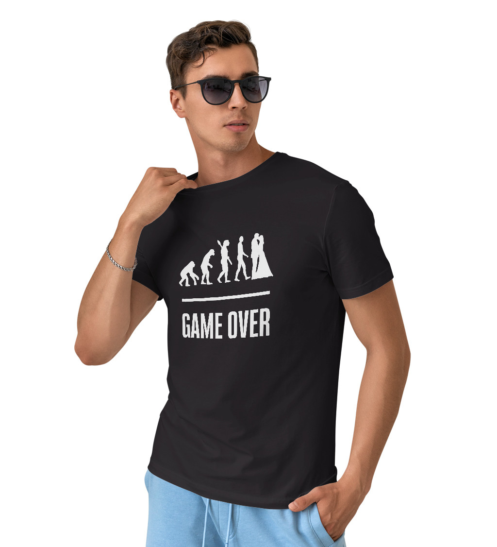 Pánské tričko černé Game over evoluce