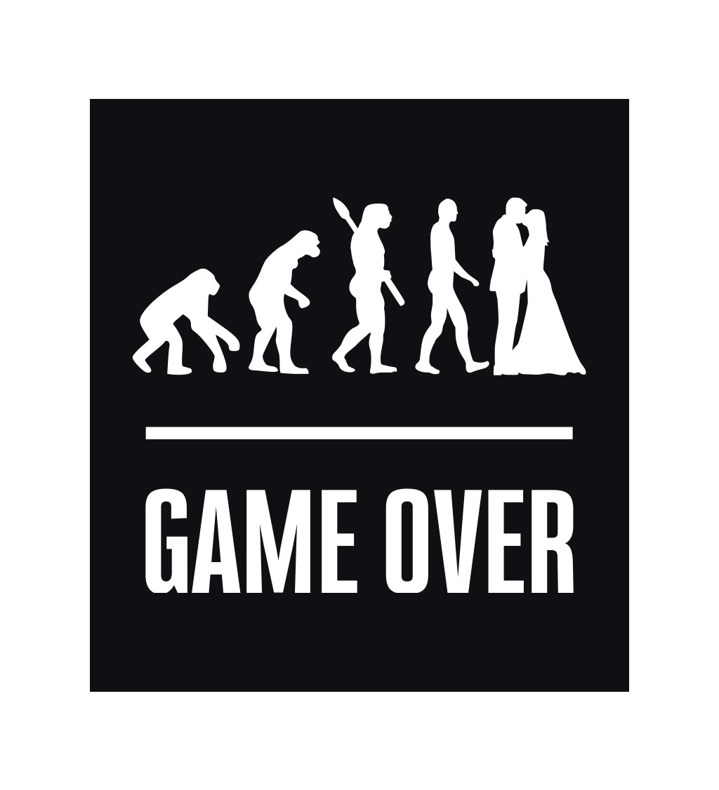 Pánské tričko černé Game over evoluce