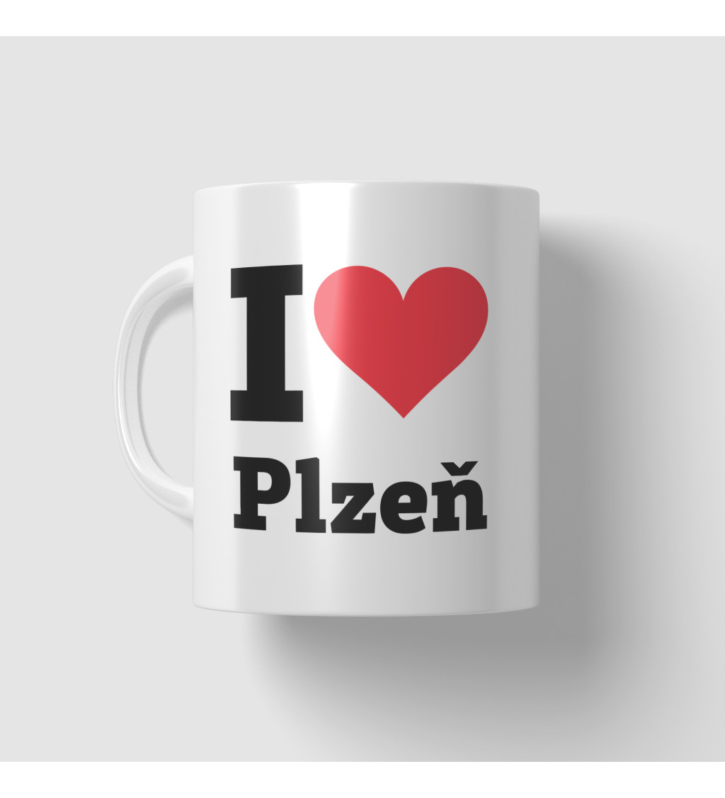 Hrnek s motivem I love Plzeň