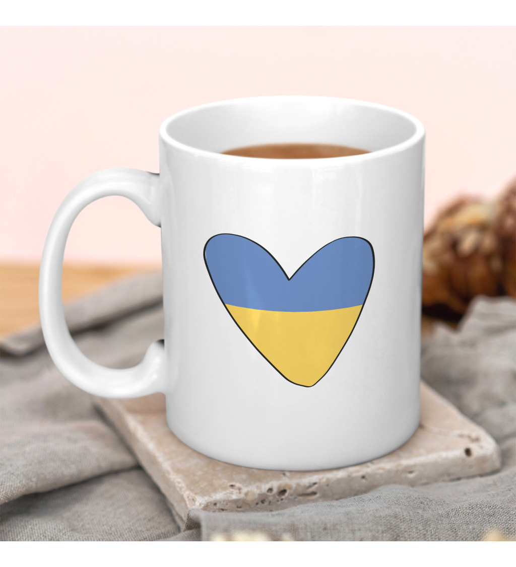 Hrnek s motivem Srdce ukrajina