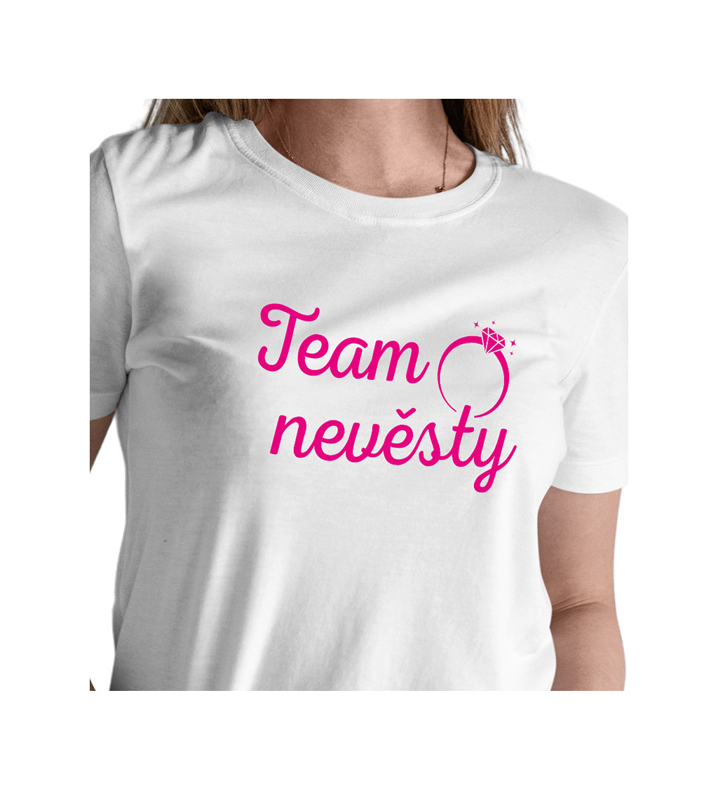 Dámské tričko bílé - Team nevěsty prsten