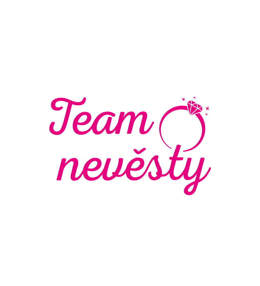 Dámské tričko bílé - Team nevěsty prsten