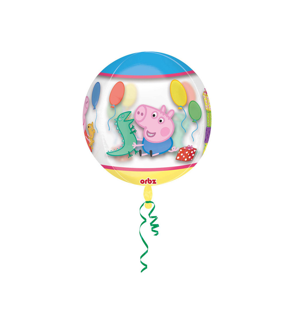 Pruhledny kulatý balonek Peppa