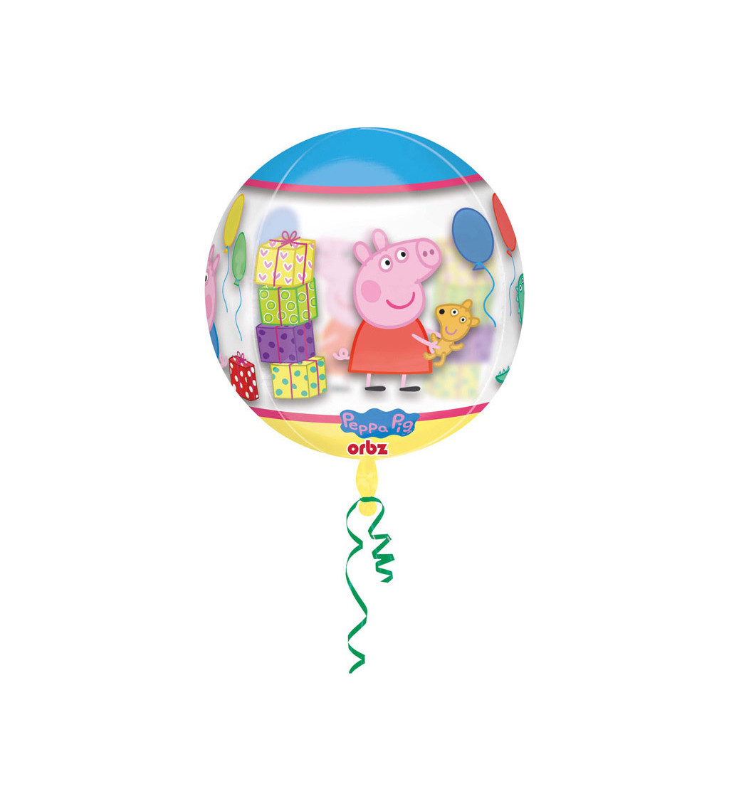 Pruhledny kulatý balonek Peppa