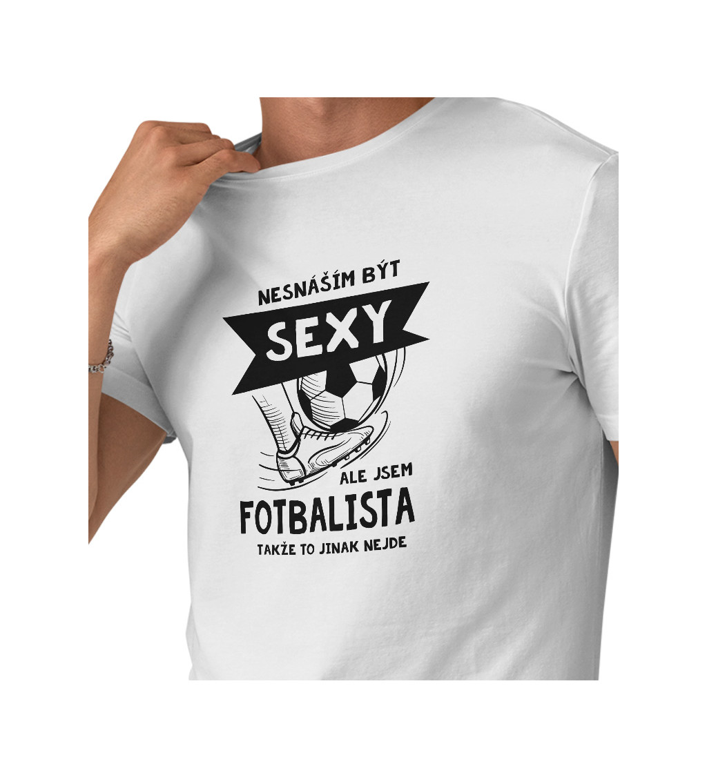 Pánské tričko bílé Sexy fotbalista