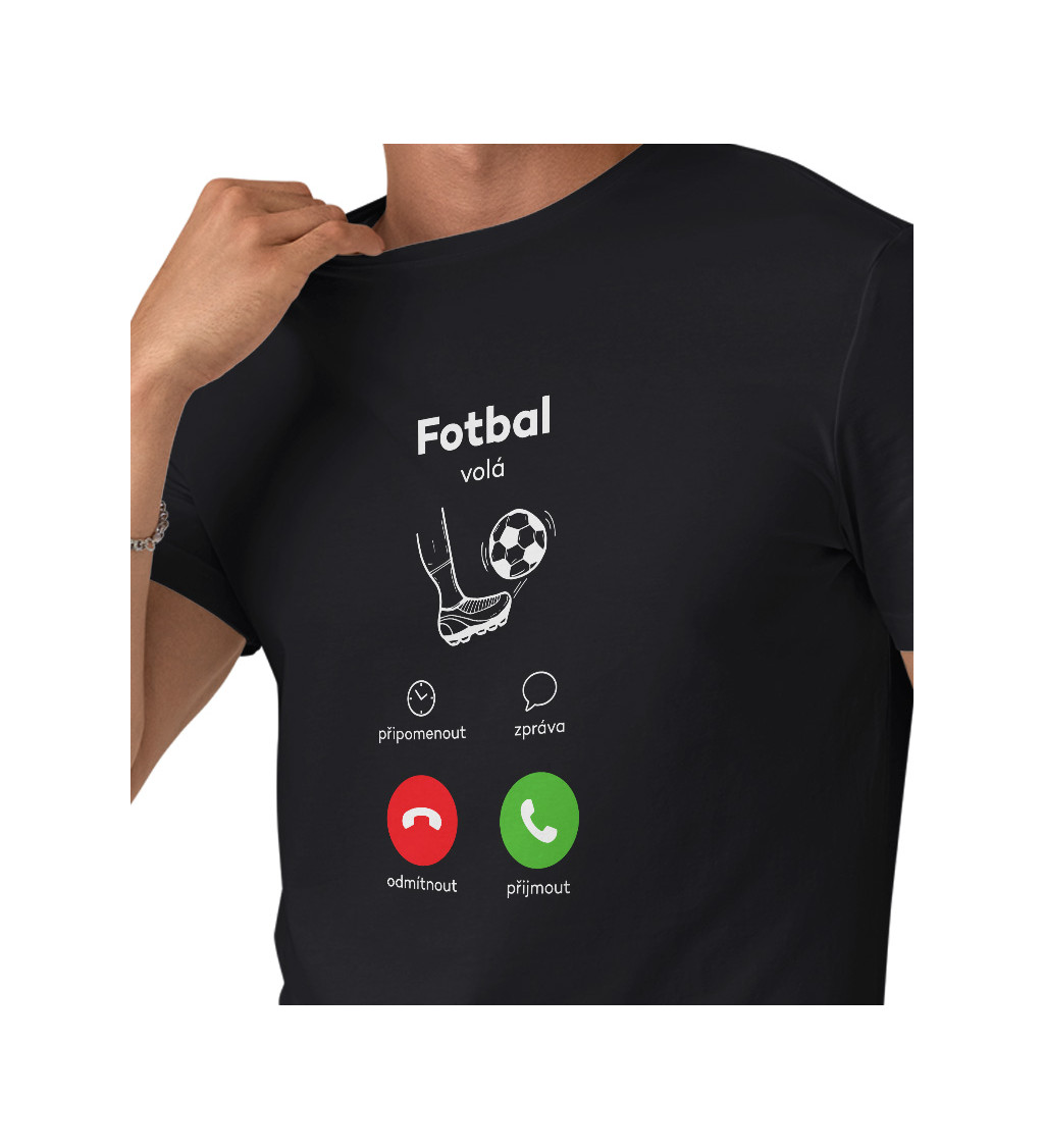 Pánské tričko černé Fotbal volá