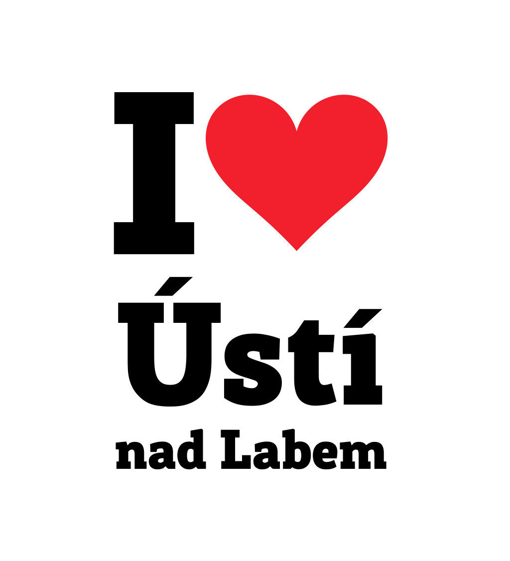 Dámské triko bílé I love Ústí nad Labem