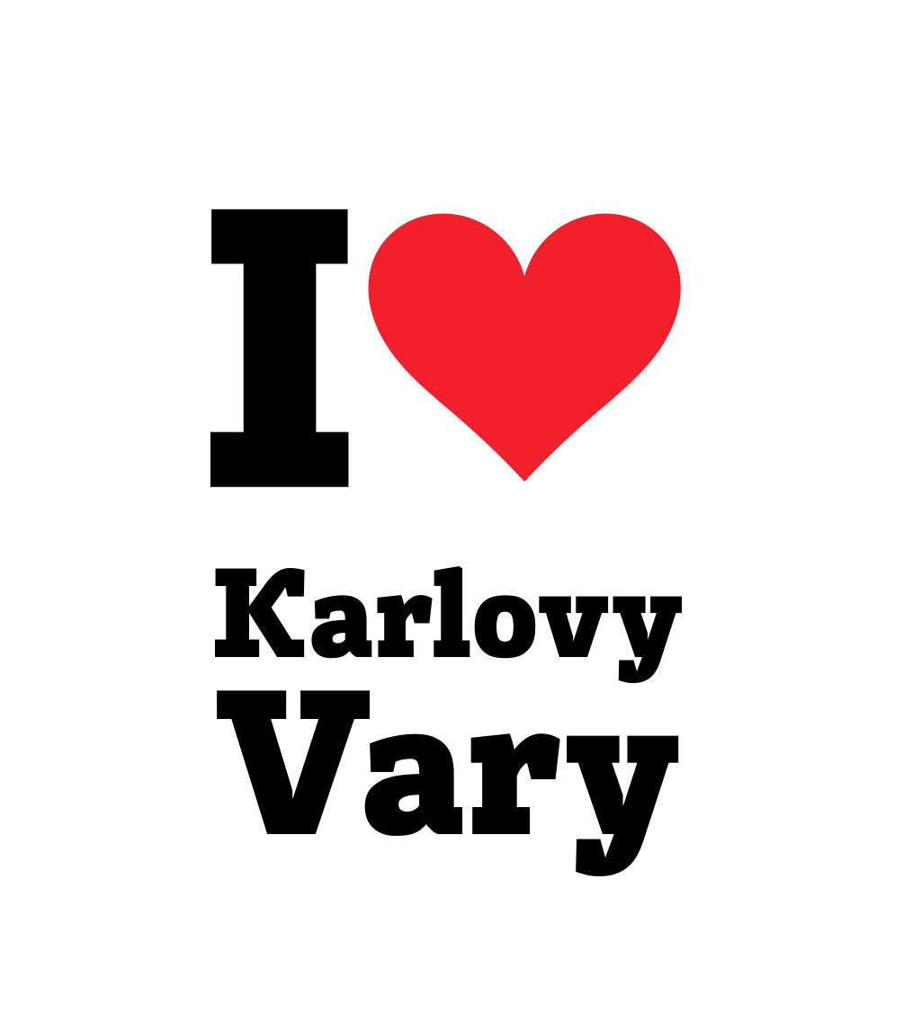 Dámské triko bílé I love Karlovy Vary
