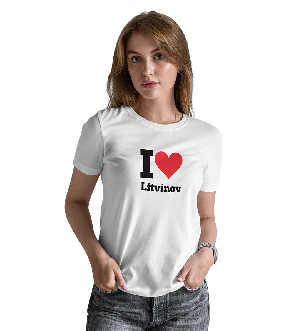 Dámské triko bílé I love Litvínov