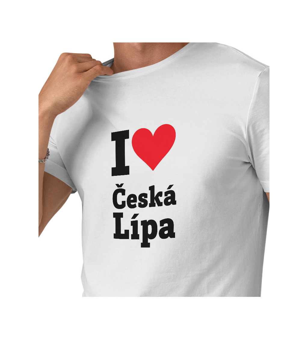 Pánské triko bílé I love Česká Lípa
