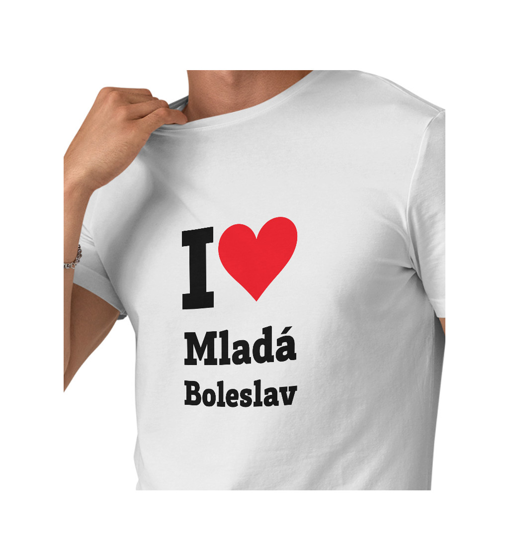 Pánské triko bílé I love Mladá Boleslav