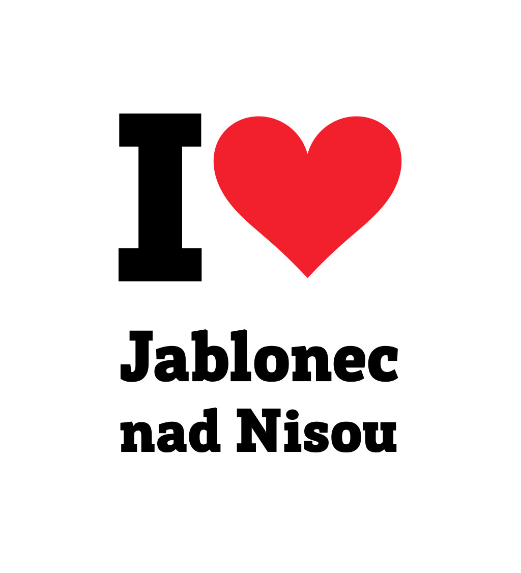 Pánské triko bílé I love Jablonec nad Nisou