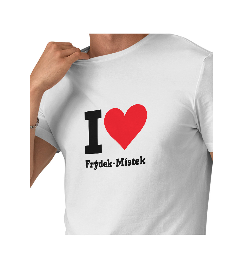 Pánské triko bílé I love Frýdek-Místek