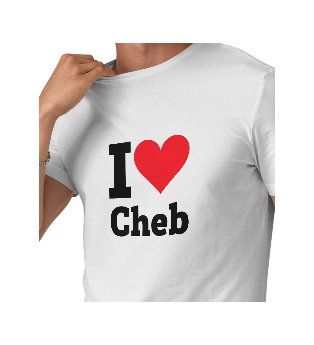 Pánské triko bílé I love Cheb