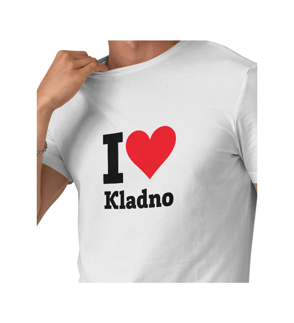 Pánské triko bílé I love Kladno