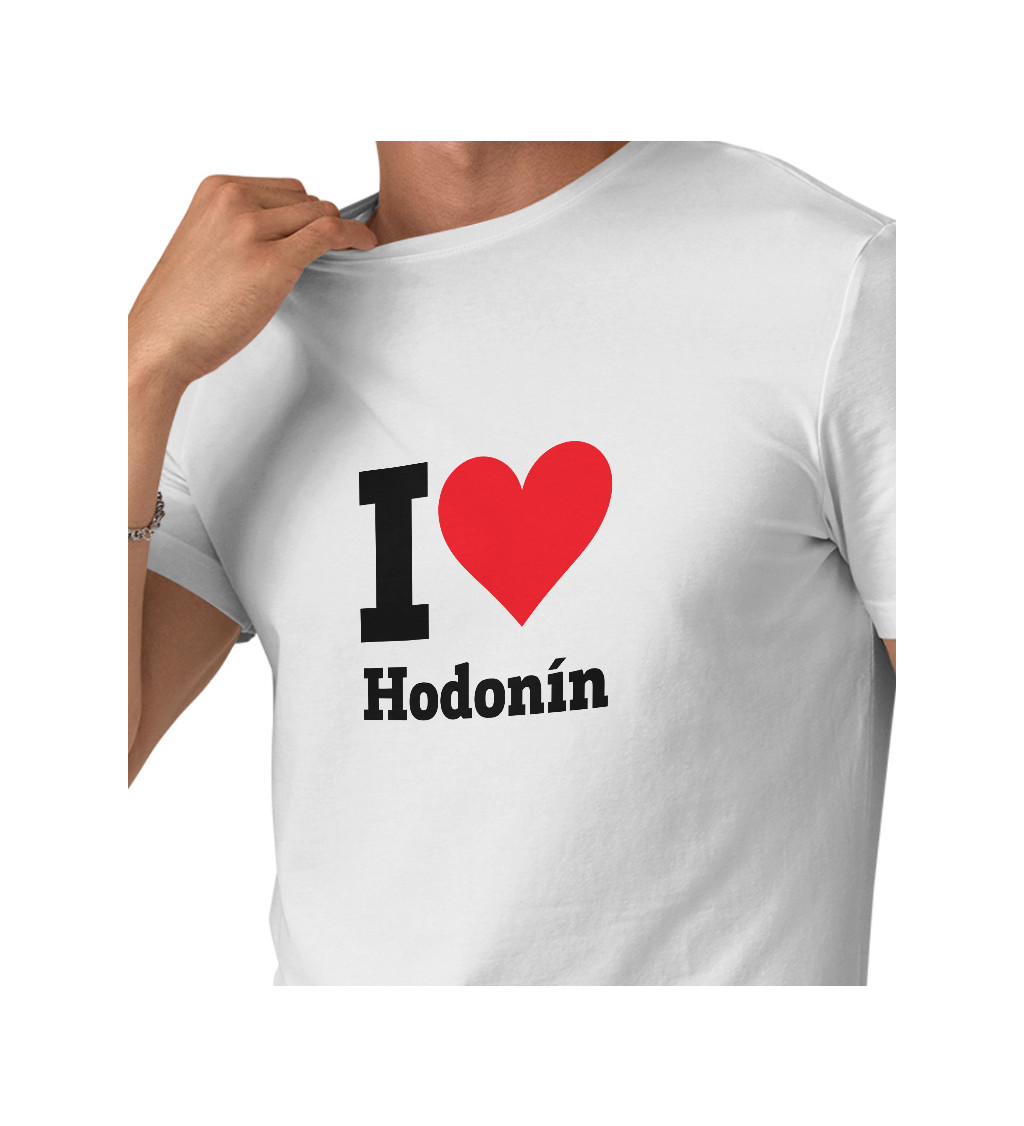 Pánské triko bílé I love Hodonín
