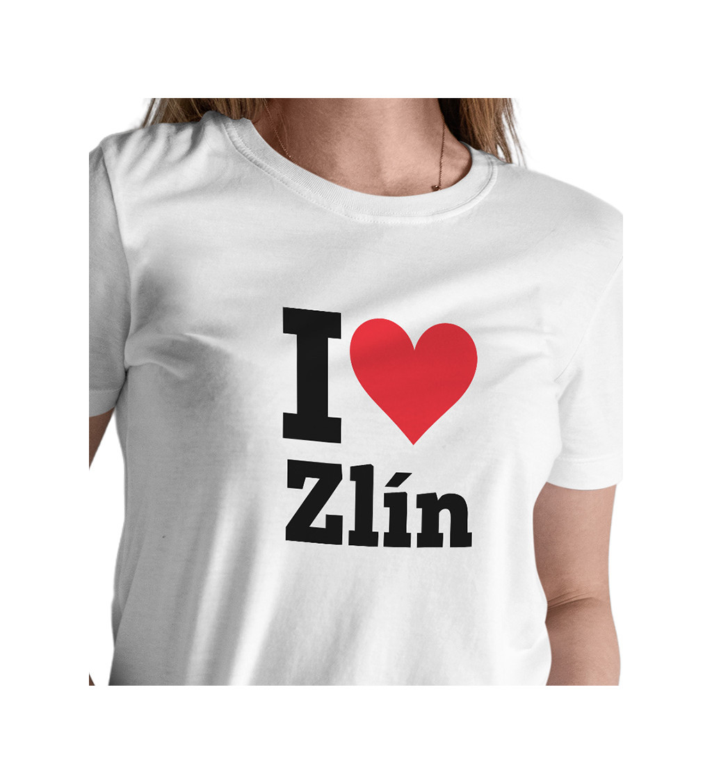 Dámské triko bílé I love Zlín