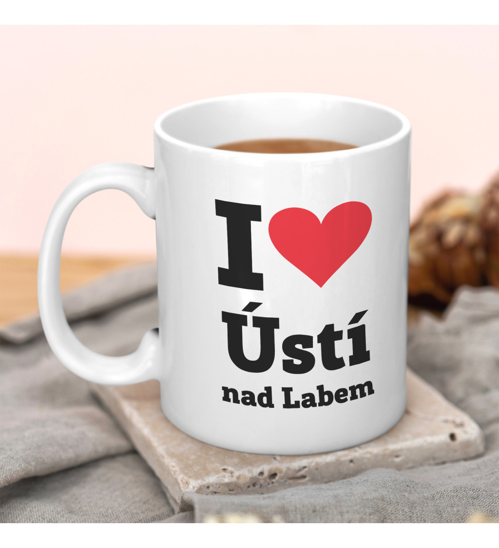 Hrnek s motivem I love Ústí nad Labem