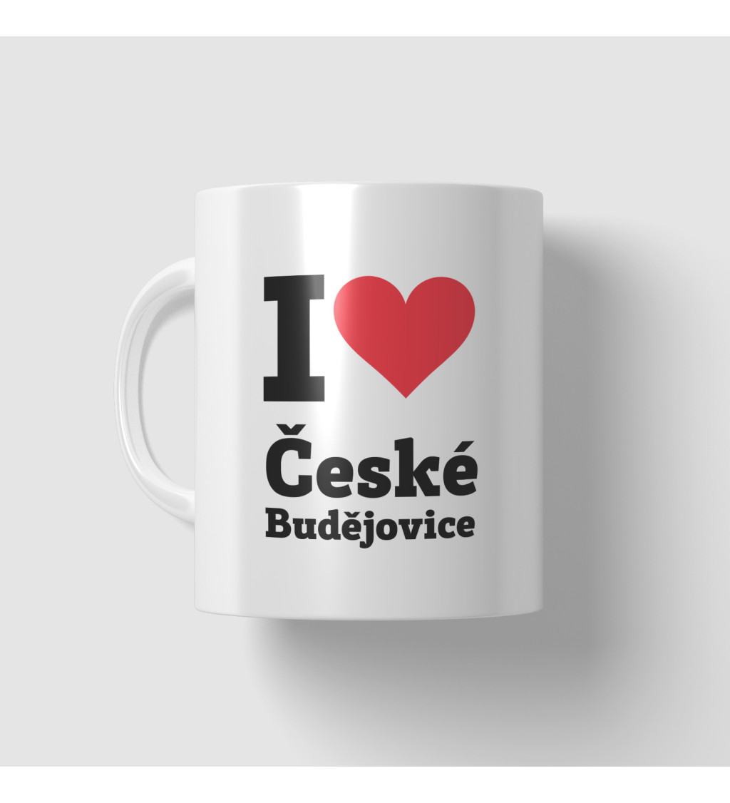 Hrnek s motivem I love České Budějovice