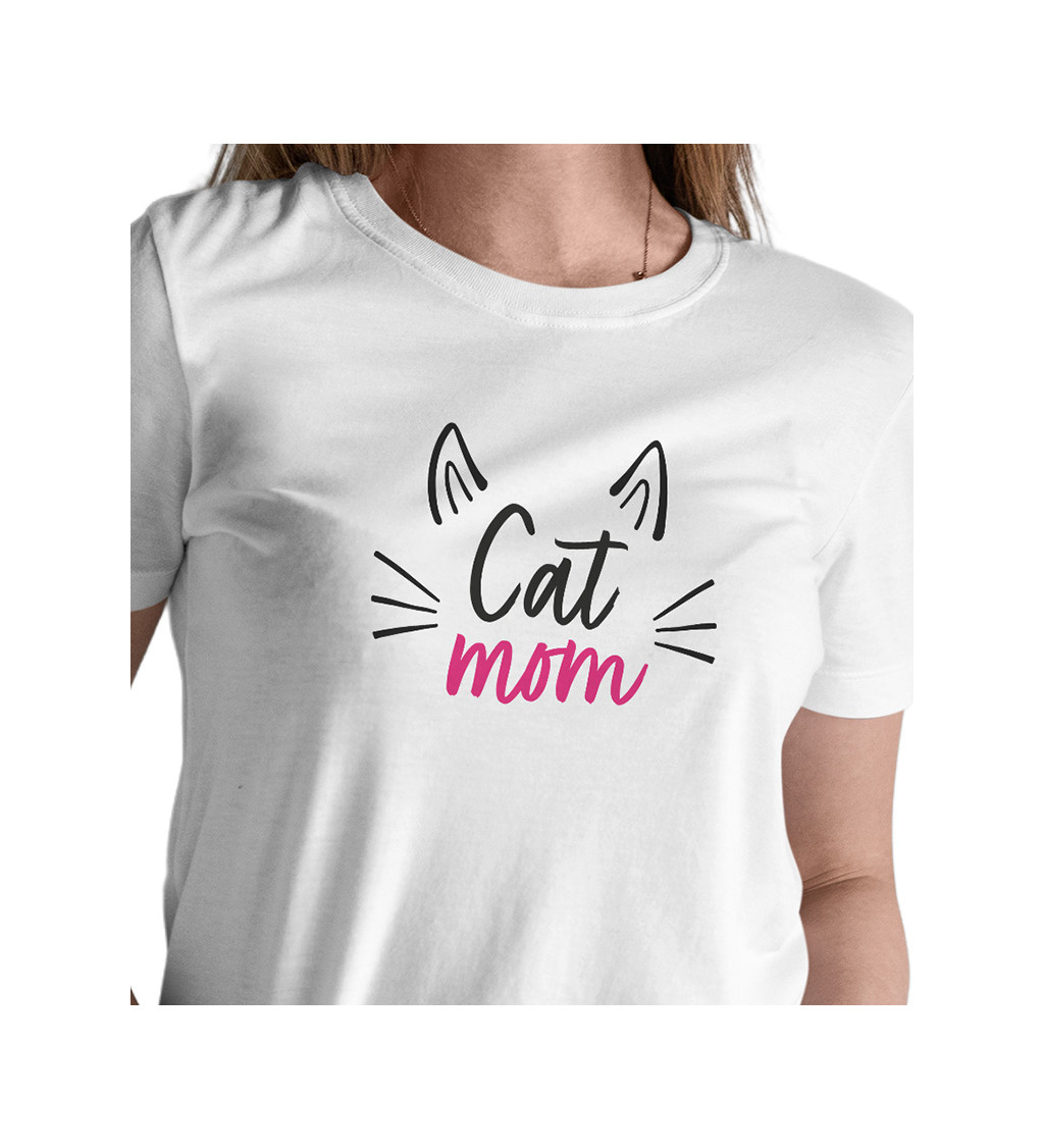 Dámské tričko bílé Cat mom