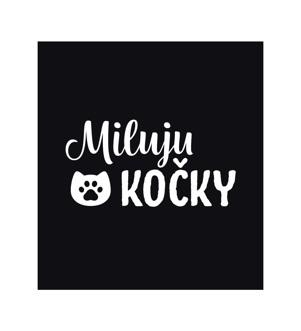 Pánské tričko černé Miluju kočky