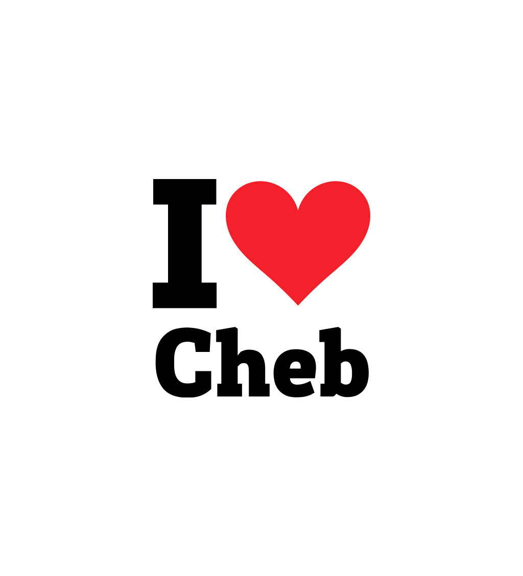 Zástěra bílá nápis - Cheb
